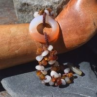 Amber, Carnelian and Jasper Beaded Bracelet