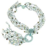 Blue Chalcedony, Amazonite and Chrysoprase Beaded Necklace