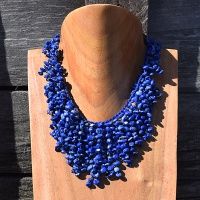 Free Flowing Lapis Tassel Necklace