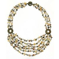 Labradorite, Rutilated Quartz and Yellow Jasper Beaded Necklace