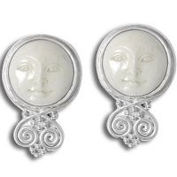 Goddess Clip On Earrings with Silver Accents