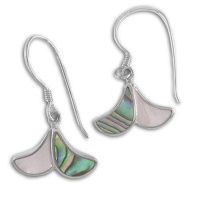 Paua Shell and Mother of Pearl Dangle Earrings