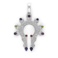 Amethyst, Iolite, Peridot & Garnet Arch Pendant