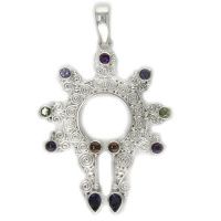 Amethyst, Iolite, Peridot & Garnet Arch Pendant 