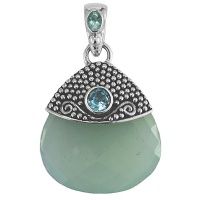 Ocean Blue Chacedony Pendant with Apatite & Blue Topaz