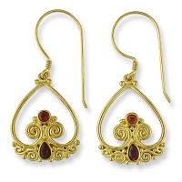 22K Vermeil Earrings with Ruby and Garnet