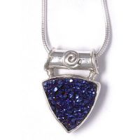 Caribbean Druzy (15x15mm) Trillian Pendant with 18" Chain