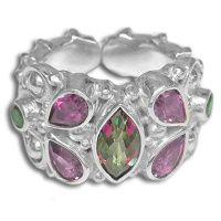 Mystic Topaz, Amethyst & Green Tourmaline Ring