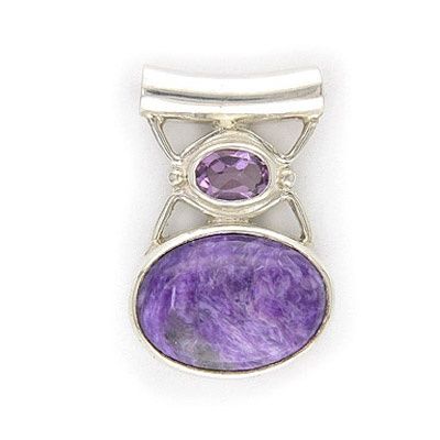 Charoite and Amethyst Pendant