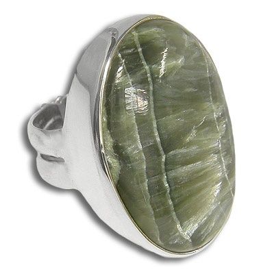 Seraphinite Sterling Silver Ring