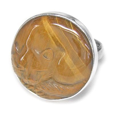 Sterling Silver Tiger Eye Cat Ring