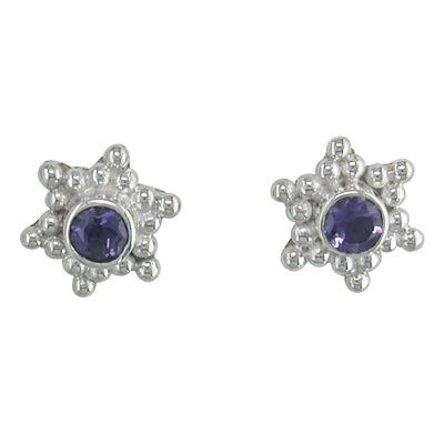 Iolite Silver Post Earrings