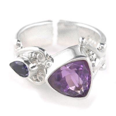 Amethyst Ring with Iolite