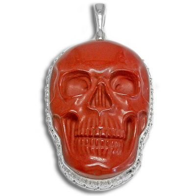 Red Jasper Skull Pendant