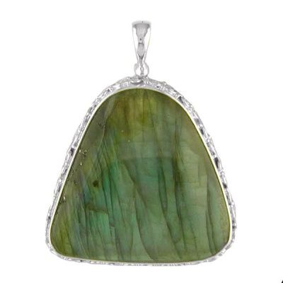 Free Form Trillion Sterling Silver Labradorite Pendant