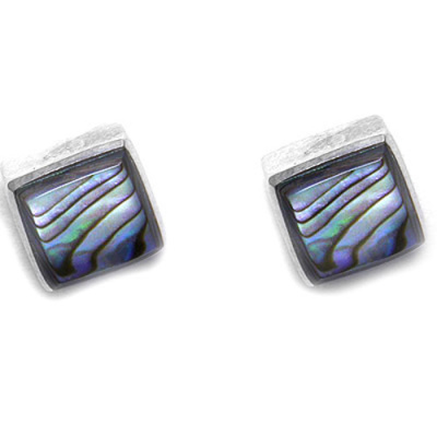 Paua Shell Square Post Earrings