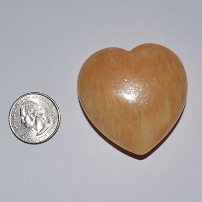 Hand-Carved Honycomb Calcite Hearts 45x48mm 