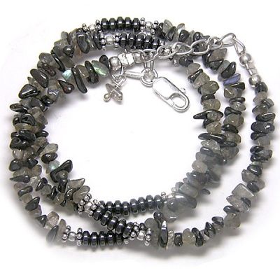 Hematite and Labradorite Beaded Necklace