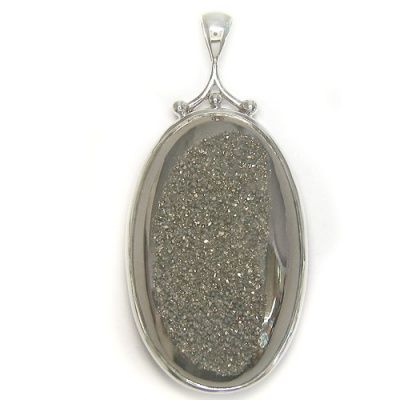 Black Diamond Window Druzy Pendant