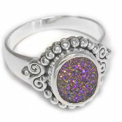 Forest Druzy (8x10mm) Ring Size 7.5