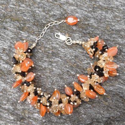 Carnelian, Citrine, Onyx Bead Bracelet