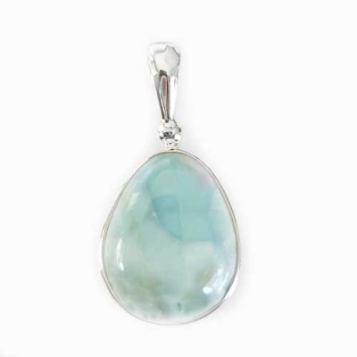 Sterling Silver Larimar Teardrop Pendant