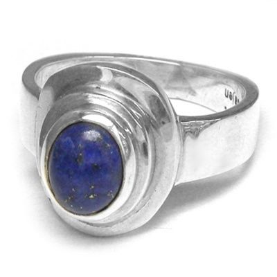 Sterling Silver Lapis Oval Ring