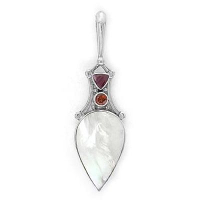 Ruby, Garnet, and Mother of Pearl Pendant