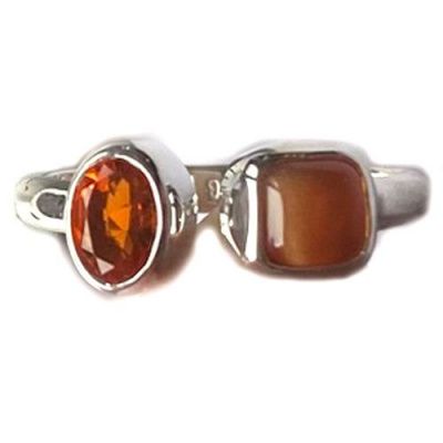 Mexican Fire Opal and Carnelian Ring