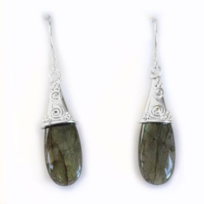 Sterling Silver Labradorite Drop Dangle Earrings