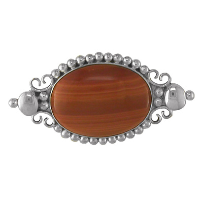 Sterling Silver Wood Malachite Pin Pendant