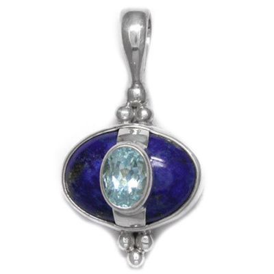 Lapis and Sky Blue Topaz Pendant