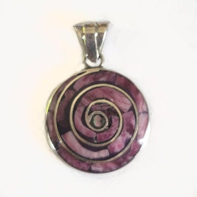 Purple Spiny Oyster Pachamama Chakra Pendant 1.25"