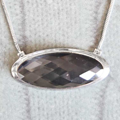 Black Diamond Quartz Necklace 18-20"