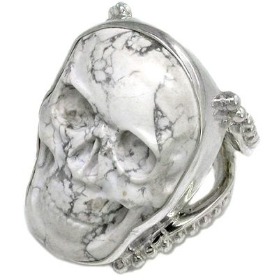 Howlite Skull Ring
