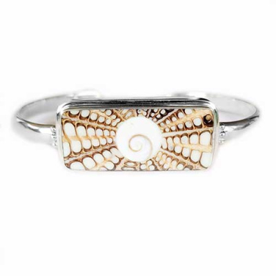 Siwa and White Cone Shell Cuff Bracelet