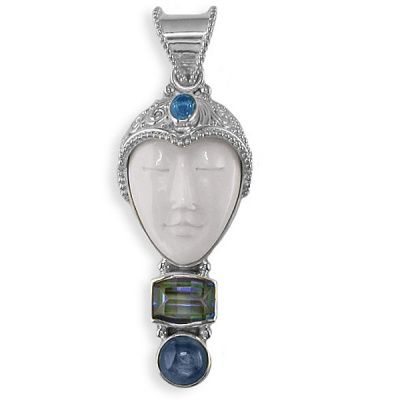 Topaz and Kyanite Goddess Pendant