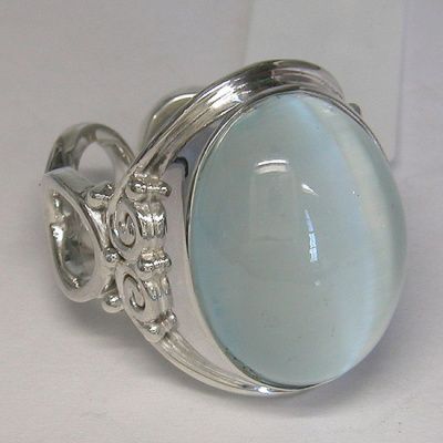 Blue Selenite Oval Ring