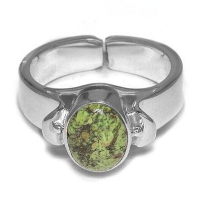 Gaspeite Silver Ring 