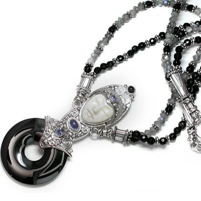 Goddess Necklace with Hematite Disk