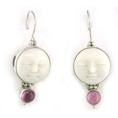 Goddess Latch-Back Earrings with Pink Tourmaline