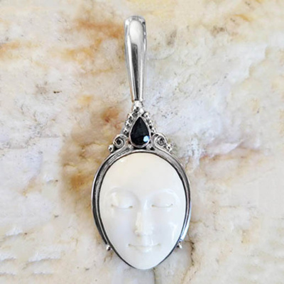 One of a Kind Goddess Pendant with Sapphire