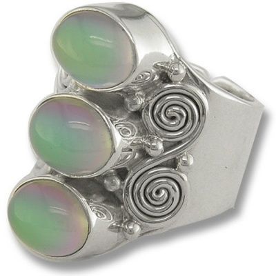 Triple Titanium Backed Moonstone Ring