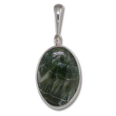 Seraphinite 22x30 Oval Pendant