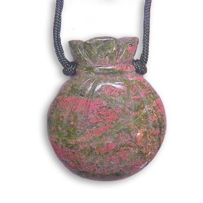 Unakite Pouch Necklace