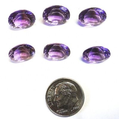 Offerings Sajen 6 10X12mm Oval Faceted Concave Backed Star Cut Natural Amethyst