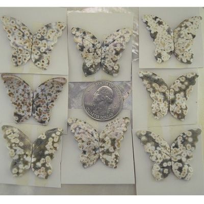 Offerings Sajen 8 pair of Natural 30x15mm Pairs of Ocean Jasper Butterfly Wings