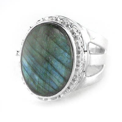 Labradorite Locket Ring