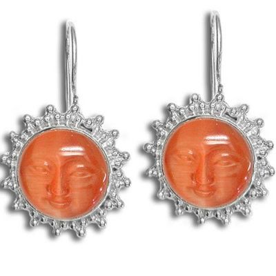 Orange Fiber Optic Goddess Earrings
