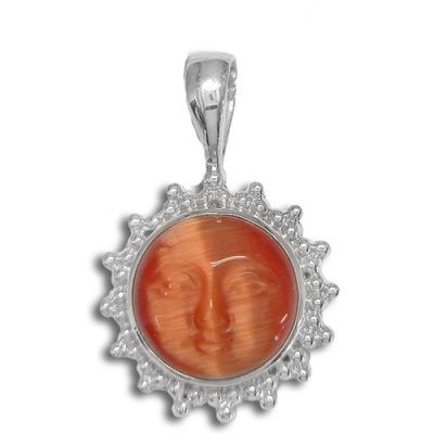 Orange Fiber Optic Goddess Pendant